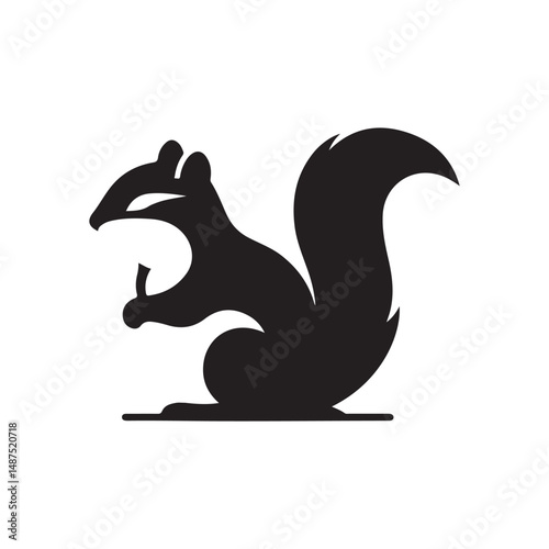 chipmunk vector silhouette clip art logo design illustration