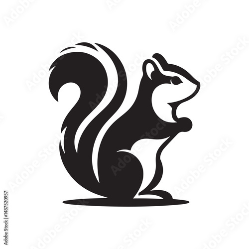chipmunk vector silhouette clip art logo design illustration