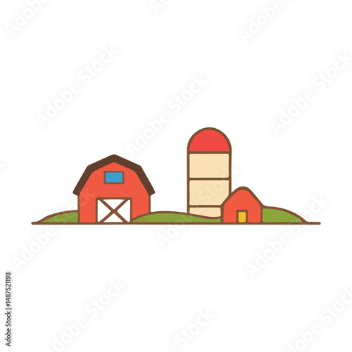 illustration of a farm life house