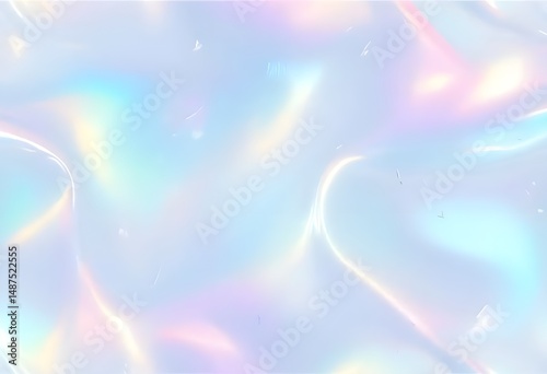 Soft Pastel Holographic Foil Abstract Background with Iridescent Light