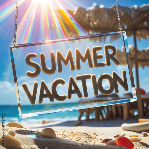 summer beach sign board