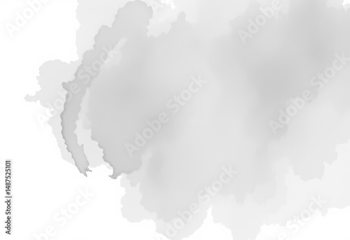 Abstract grey watercolor wash texture on white, ideal for banner or poster background, textured, grey wash