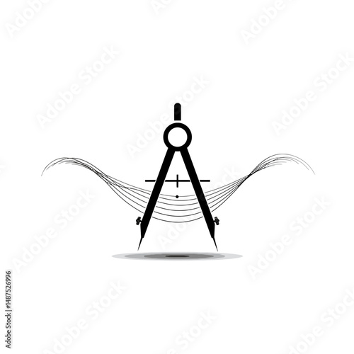 Compass and Curves: An elegant design featuring a compass, symbolising precision and creativity, elegantly integrated with flowing curves representing design and innovation.
