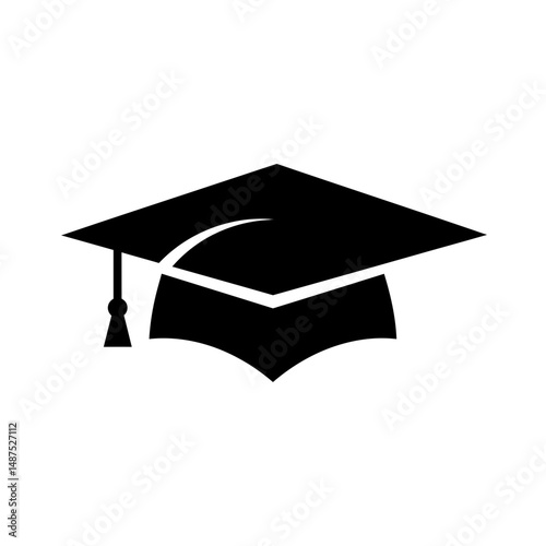 Academic Cap Silhouette: A clean, minimalist image of an academic cap, a symbol of achievement and learning, perfect for academic, educational and graduation designs.