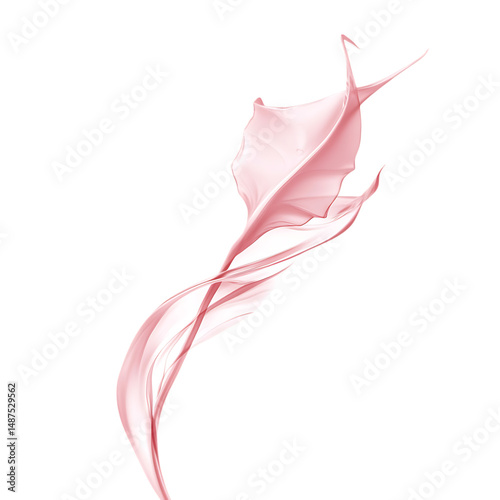 Artistic Arrow with Dynamic Motion in Soft Rose Color Isolated on Transparent Background