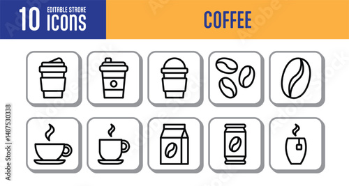 coffee illustration set with modern style