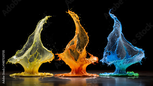 background with neon paint splashes creating contrast and drama
