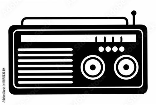 vintage radio  silhouette vector