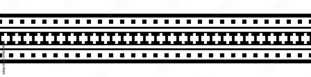 Ethnic border with geometric tribal pattern. Ethnic border with geometric tribal pattern.