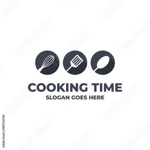 cooking logo design with spoon and spatula element