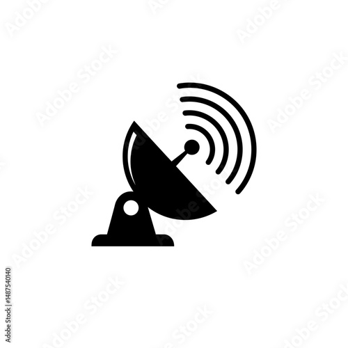 Signal's Communication: A striking silhouette captures a satellite dish broadcasting vital signals, representing the essence of global communication and data transmission.
