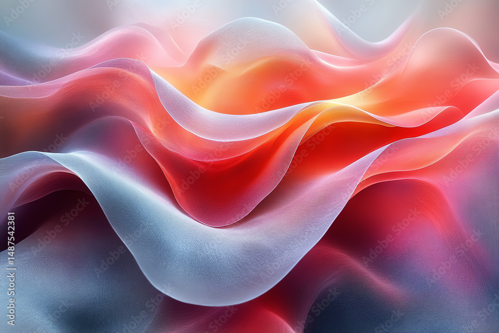 Obraz premium An abstract wave pattern showcasing vibrant colors and fluid motions, perfect for backgrounds or modern design projects.