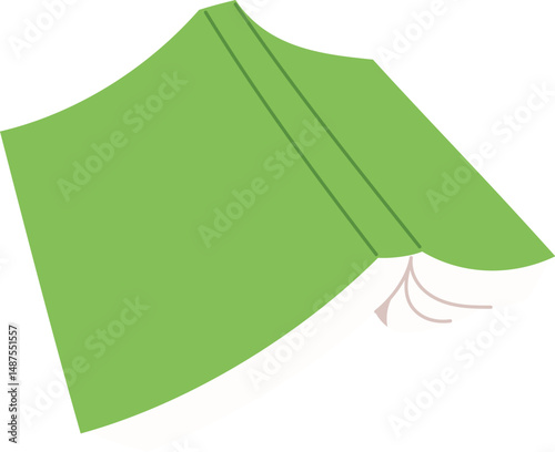 lay a green book face down illustration