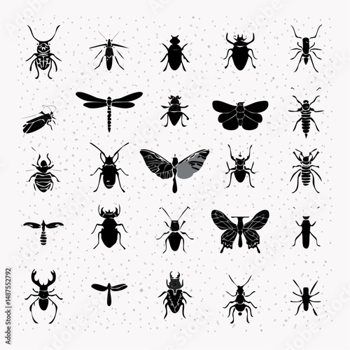 Pests and various insects set cion vector