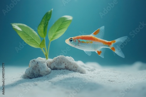 Aquatic Serenity A fish among plant life