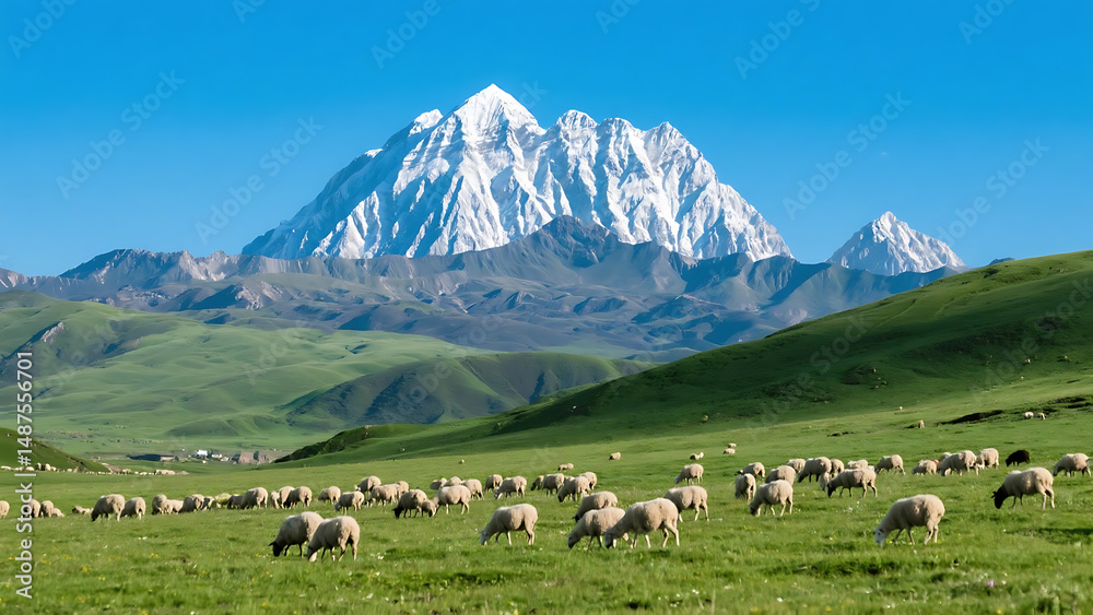 Obraz premium sheep in the mountains