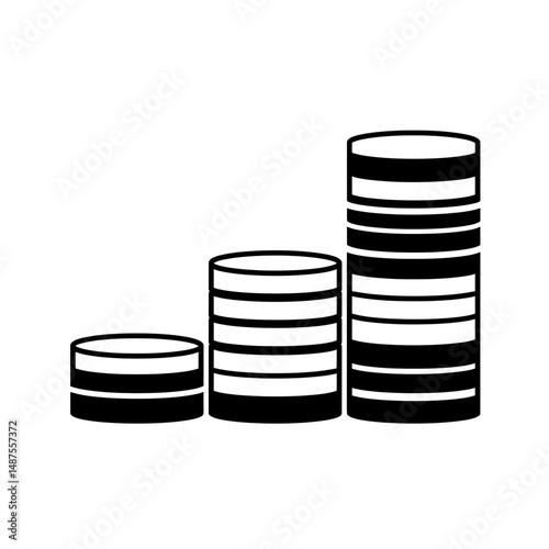Financial Ascent: This illustration depicts a financial graph showing coins stacking up, symbolizing growth and success in the business world.
