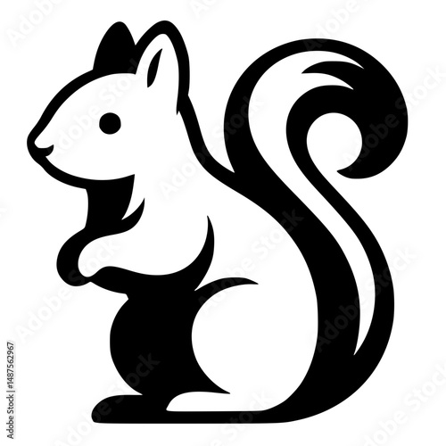 Silhouette of a baby squirrel