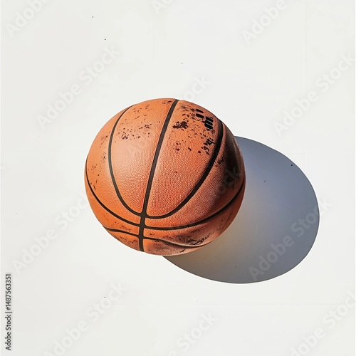 photographic basketball on a white background with a little shodow photo
