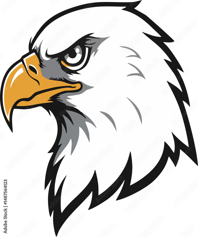 Fototapeta premium Eagle Head with Spread Feathers Vector