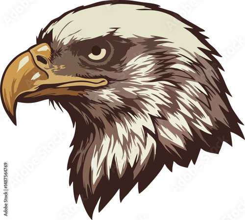 Flat vector eagle head icon with smooth transitions