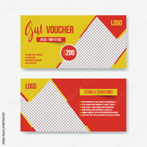 Elegant Gift Voucher and Discount coupon template for sale offer promotion horizontal banner design, giveaway gift card, social media thumbnail cover, header design