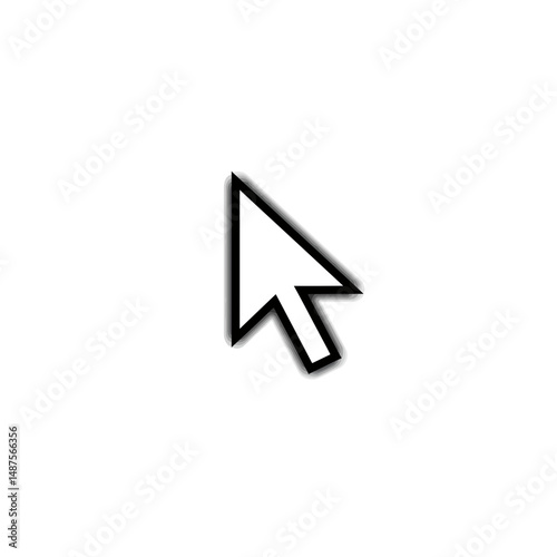 Free Download Cursor Icon on White Background: A minimalist white cursor, essential for digital navigation. The arrow's sleek design signifies precision and ease of interaction. - GFXLoad