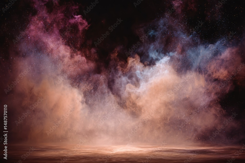 Cosmic Nebula: Dreamlike Pastel Cloudscape over a Dusty Plain Cosmic Nebula: Dreamlike Pastel Cloudscape over a Dusty Plain