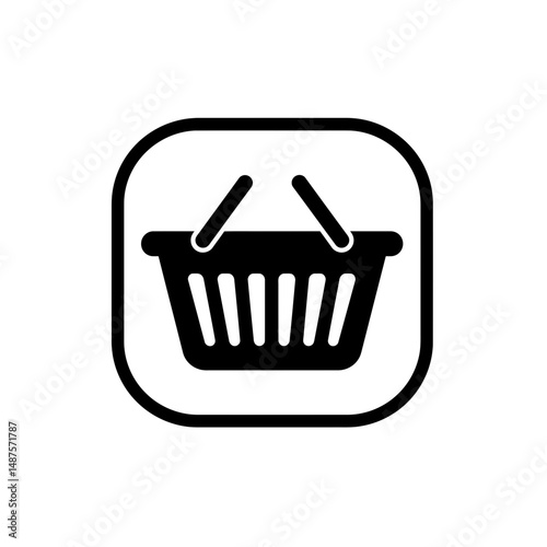 Shopping Cart Icon: A simple yet sophisticated black and white shopping cart icon, symbolizing commerce and the ease of online shopping.