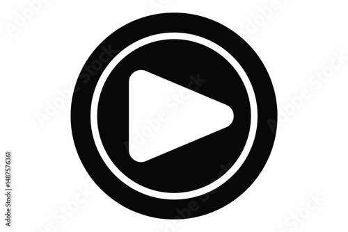 play button icon isolated on white background.