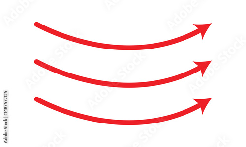 Long curved arrow icon vector. Blue long arrow vector. Long arrows icon. Long curved hand drawn arrow. Vector Illustration . EPS 10 .