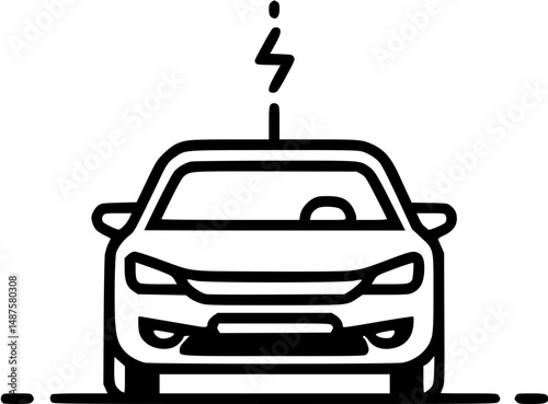 Electric car charging symbol illustration
