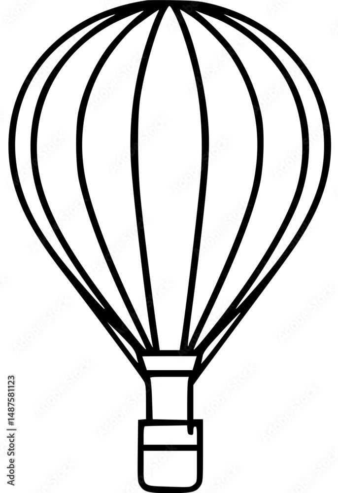 Fototapeta premium Hot air balloon outline ascending upward