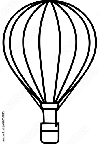 Hot air balloon outline ascending upward