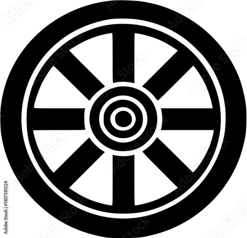 Ornate Wheel Emblem Striking Simplicity