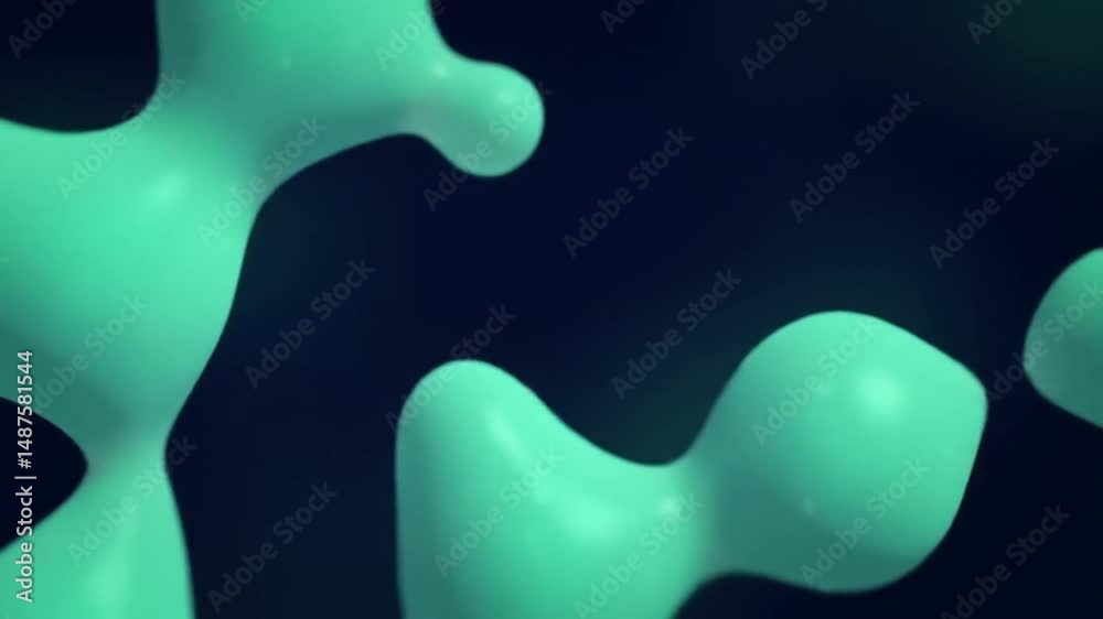Soothing Organic Blob Animation Loop – Fluid Abstract Shapes Seamlessly Merging and Separating for Relaxing Visuals

