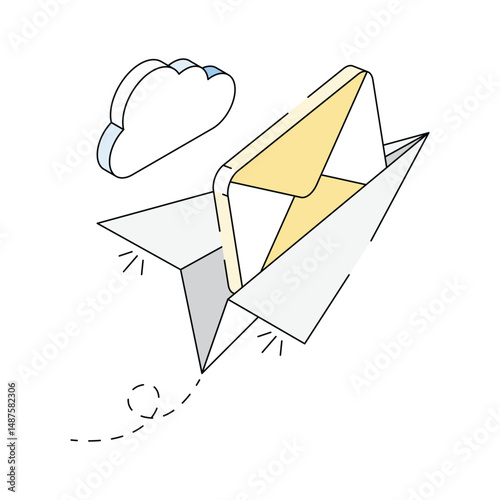 Have a look at this isometric send email icon