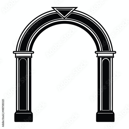 classic arch isolated on white background