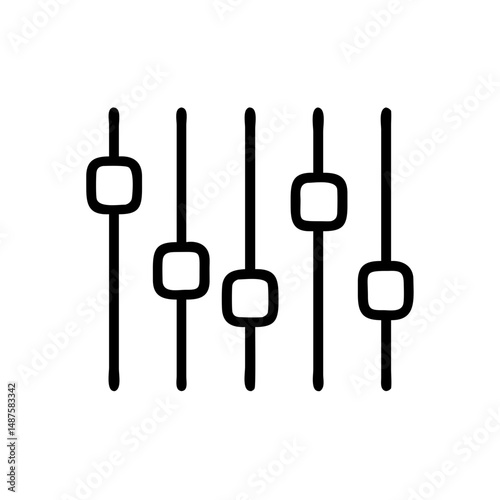 set of black and white audio mixer buttons