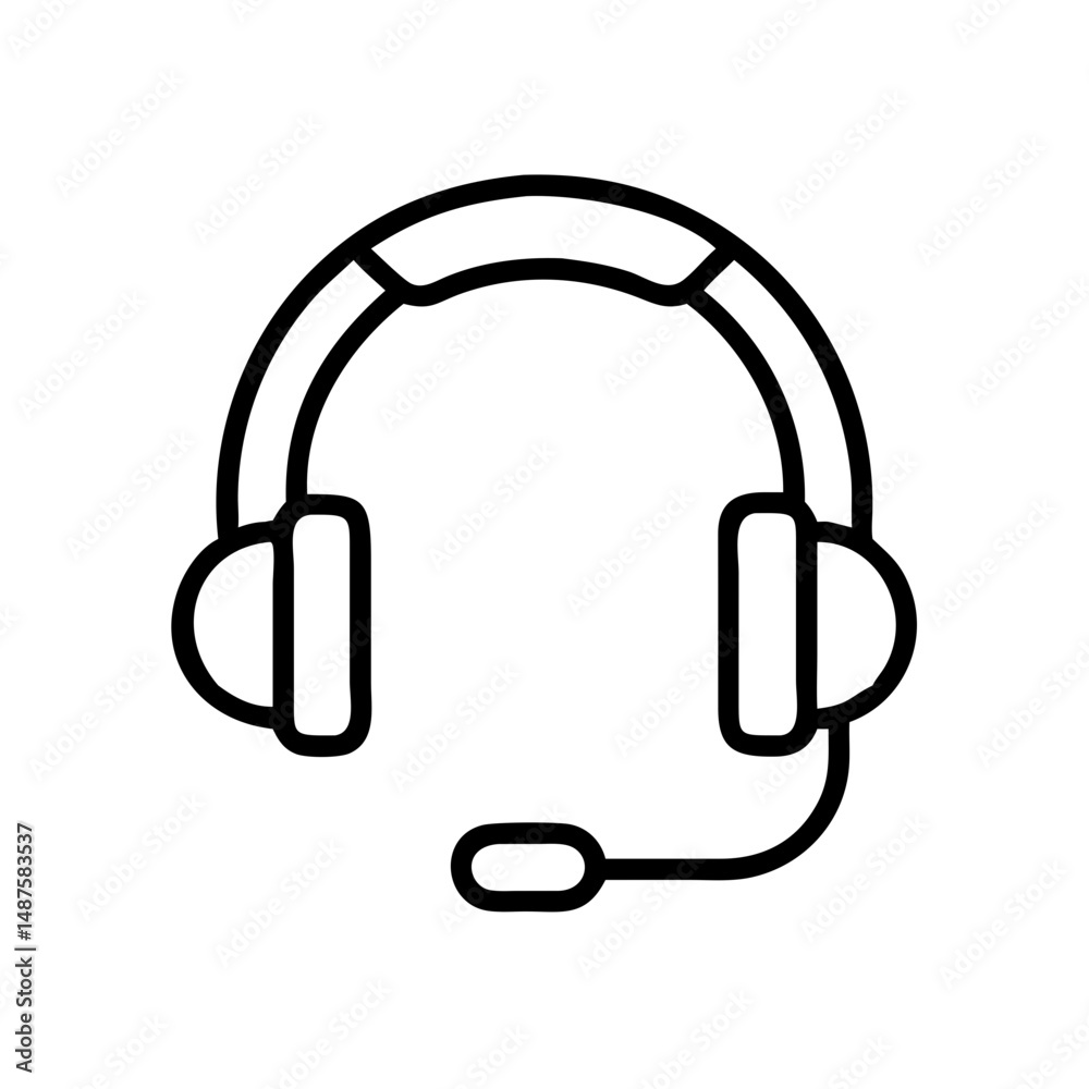 headphones icon on square internet button headphones icon on square internet button