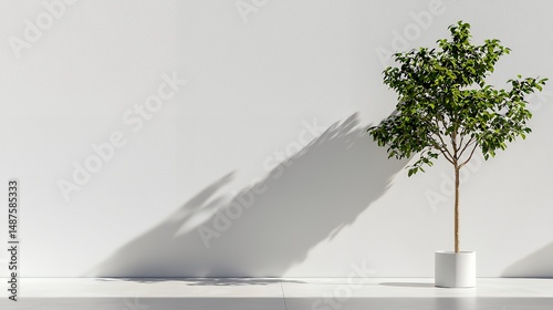 Tree Planted in White Pot