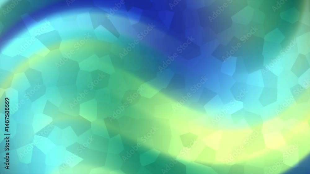 Abstract swirling pattern of teal and yellow hues.