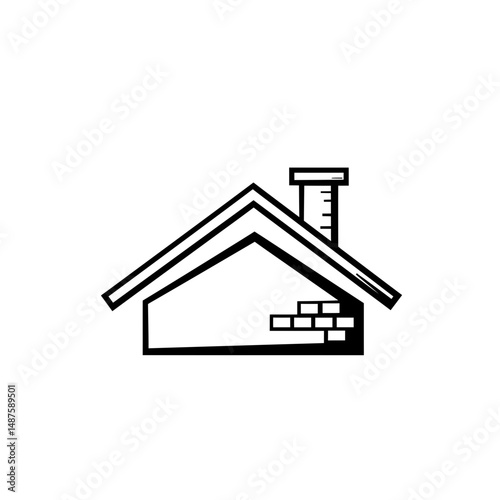House Icon: A minimalist graphic showcasing the essential elements of a house, perfect for real estate or construction themes.