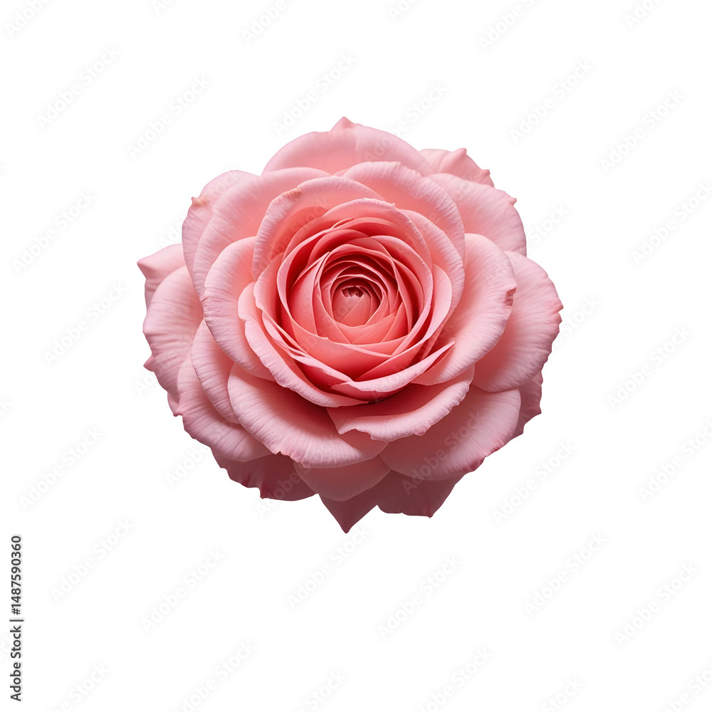 Fototapeta premium Isolated pink rose on transparent background