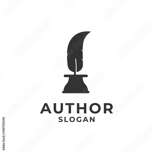 feather pen logo design