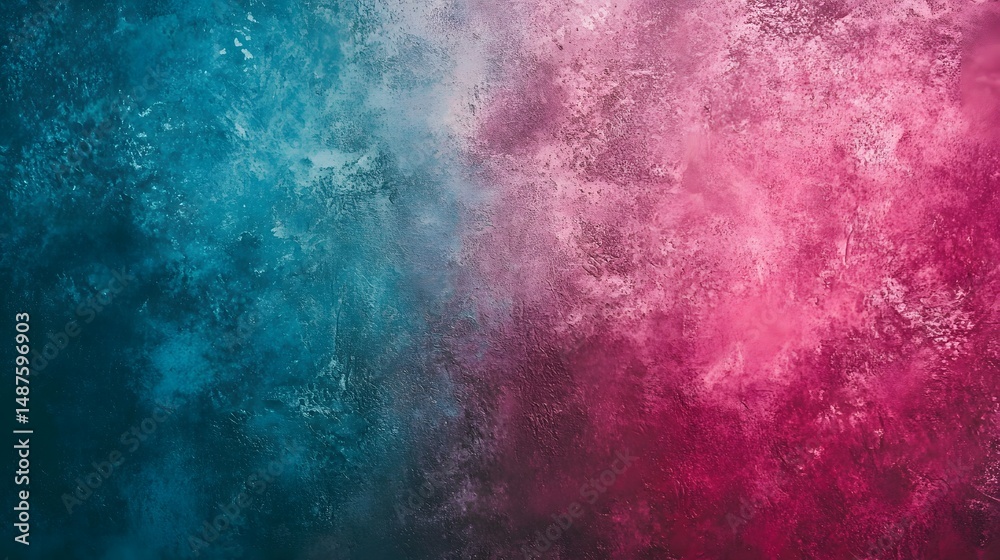 Fototapeta premium Vibrant, textured backdrop of deep teal and magenta.