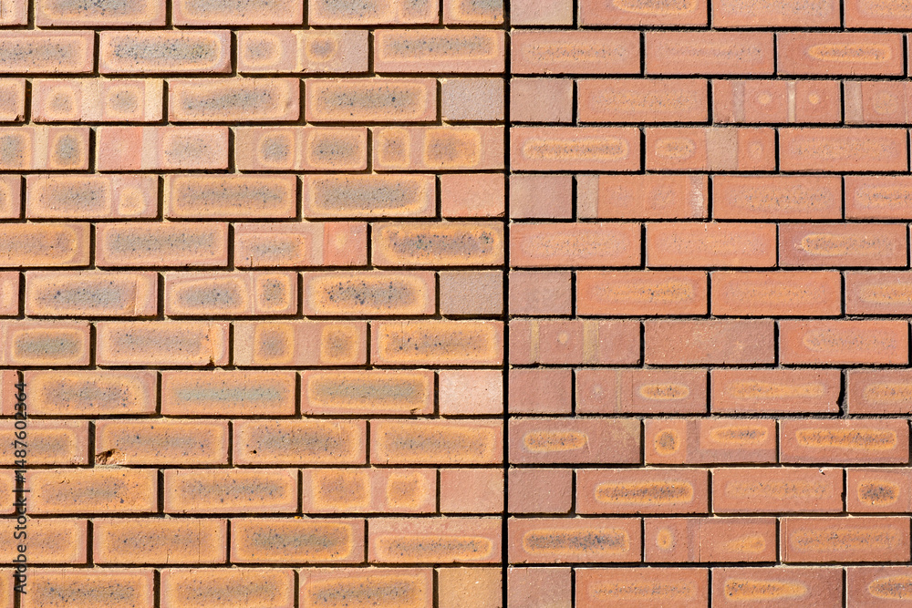 Brick wall with two different style bricks Brick wall with two different style bricks