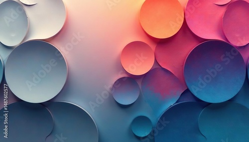 Symmetrical overlapping circles, gradient shades of gray, abstract, illusion