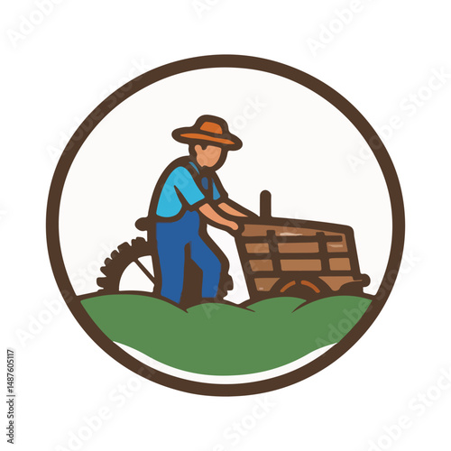 illustration of farmer character vector