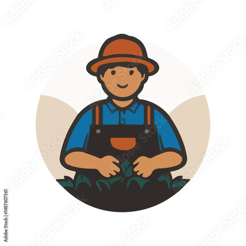illustration of farmer character vector